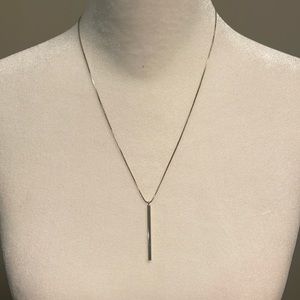 Silver Bar Necklace.